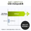 USBメモリ 128GB USB A USB Type-C デュアルコネクタ USB 5Gbps スイング式 ネックストラップ付き