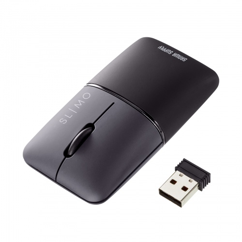薄型ワイヤレスマウス SLIMO 充電式 USB A ブラック 静音
