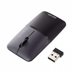薄型ワイヤレスマウス SLIMO 充電式 USB A ブラック 静音