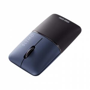 薄型Bluetoothマウス SLIMO 充電式 ネイビー 静音