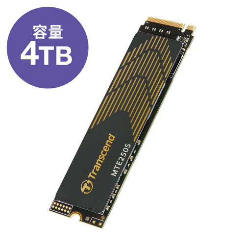 M.2 SSD 4TB PS5動作確認済 NVMe 1.4準拠 PCIe Gen4×4 3D NAND Transcend製 TS4TMTE250S