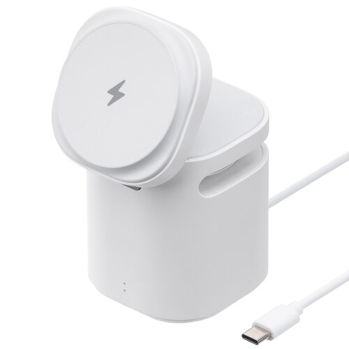 Bluetoothスピーカー ワイヤレス充電 7.5W スタンド機能 ホワイト