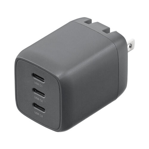 USB PD ACアダプタ USB-C×3 1ポート最大67W 合計65W GaN採用 折りたたみ式プラグ