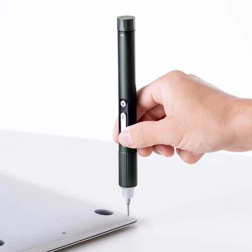 【アウトレット】ペン型電動ドライバー USB Type-C充電式 ビット40種類付属 LEDライト 精密ドライバー