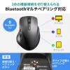 横スクロール Bluetoothマウス サイドホイール搭載 マルチペアリング 充電式 静音 ブラック