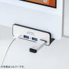 クランプ固定式 USBハブ USB Type-C接続 1.5mケーブル 4ポート ブラック