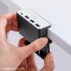 クランプ固定式 USBハブ USB Type-C接続 1.5mケーブル 4ポート ブラック