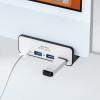 クランプ固定式 USBハブ USB Type-C接続 1.5mケーブル 4ポート シルバー