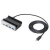 クランプ固定式 USBハブ USB Type-C接続 1.5mケーブル 4ポート シルバー