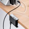 クランプ固定式 USBハブ USB Type-C接続 1.5mケーブル 4ポート シルバー