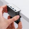 クランプ固定式 USBハブ USB Type-C接続 1.5mケーブル 4ポート シルバー