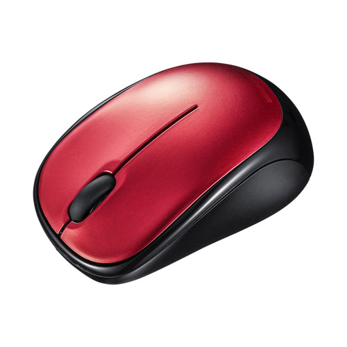静音BluetoothブルーLEDマウス(レッド)