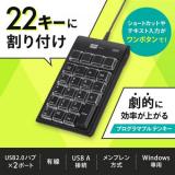 プログラマブルテンキー NT-19UH2BKN2 22キー割当 有線 USB-A接続 DTM CAD ショートカット カスタマイズ マクロ USBハブ