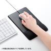 リストレスト付きマウスパッド 布素材 高さ18.5mm ブラック