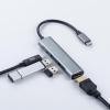 USB Type-Cハブ USB PD充電 60W対応 HDMI出力 MacBook iPad Pro対応 4K/30Hz USB Aポート アルミ ガンメタ