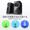 Bluetooth対応 アンプ内蔵スピーカー USB接続 ステレオミニプラグ接続 10W出力 ツイーター搭載
