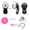 リングマウス USB A接続 ワイヤレス フィンガーマウス 空中マウス 5ボタン USB充電式 ブラック