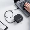 WEB会議スピーカーフォン 小型 テレワーク 1人用 デュアルマイク スピーカー 一体型 個人 Bluetooth/USB接続対応 ファブリック ブラック