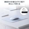 ガラスマウスパッド 縦18cm 横26cm Sサイズ ブラック