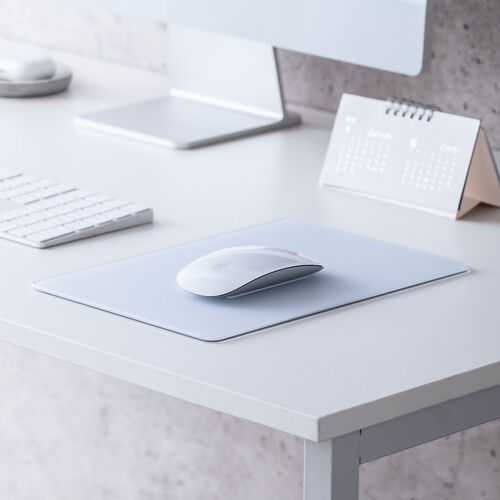 ガラスマウスパッド 縦18cm 横26cm Sサイズ ホワイト