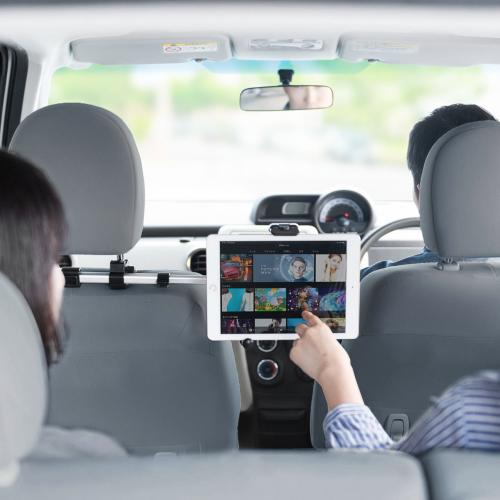 メモリダイレクト 車載ヘッドレストホルダー ヘッドレスト タブレット スマートフォン 後部座席用 位置調整