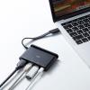 【アウトレット】Type-Cハブ ドッキングステーション HDMI LANポート付き 3ポート PD対応 サンワサプライ製