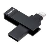 Lightning & USB-A USBメモリ 128GB MFi認証品 iPhone iPad Android 対応 パソコン 写真 動画 バックアップ スイング式 iXflash