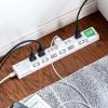 【アウトレット】消費電力が見える電源タップ 6個口 1.5m 個別スイッチ 雷ガード マグネットつき