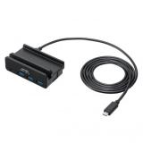 クランプ固定式 USBハブ USB Type-C接続 1.5mケーブル 4ポート ブラック