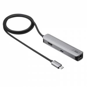 USB Type-Cマルチ変換アダプタ HDMI LANポート付き ケーブル1m