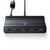 【処分特価】USBハブ USB A×4 USB3.1 Gen2 セルフパワー USB Type-C接続 ブラック)