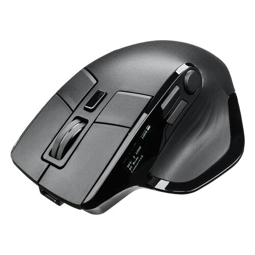 多機能ワイヤレスマウス 8ボタン 割り当て 液晶画面つき Bluetooth/2.4GHzレシーバー 充電式 ブラック