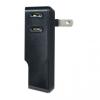 コンセント付きUSB-ACアダプタ 電源コンセント×3 USB A×2 5V/2.4A出力 ブラック