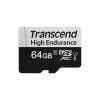 高耐久 microSDカード 64GB ドライブレコーダー向け Class10 UHS-I U1 SDカード変換アダプタ付 Transcend製