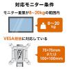 モニターアーム 水平垂直3関節 ガススプリング 8kgから20kgまで対応