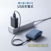 薄型マウス Bluetooth 2.4GHzワイヤレス スライドカバー開閉で電源オンオフ 5ボタンUSB-C充電式 ブルー
