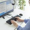 USBハブ付き キーボード USB2.0 USB A×2 テンキーあり メンブレン ブラック