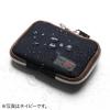 スマートキーケース 鍵 スマートキー2個収納 カード2枚収納 外側ポケット付き キーリング付属 カラビナフック対応 スマートキーカバー ブラック