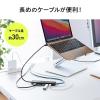 USB Type-C モバイルドッキングステーション ロングケーブル 7in1 4K/60Hz対応 HDMI出力 SD/microSDカードリーダー USB×2 PD100W LAN