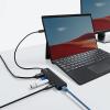 USB Type-C モバイルドッキングステーション ロングケーブル 7in1 4K/60Hz対応 HDMI出力 SD/microSDカードリーダー USB×2 PD100W LAN
