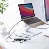 USB Type-C モバイルドッキングステーション ロングケーブル 7in1 4K/60Hz対応 HDMI出力 SD/microSDカードリーダー USB×2 PD100W LAN