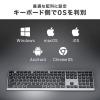 ワイヤレスキーボード Bluetooth&専用レシーバー接続 JIS配列 テンキーあり マルチペアリング 充電式 パンタグラフキー ベージュ