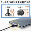 マグネット着脱式microUSB充電ケーブル 1m USB Aコネクタ両面対応 QuickCharge スマートフォン充電・通信 2A対応 ブラック