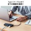 USB Type-Cドッキングステーション  ハブ 2画面出力 トリプルディスプレイ HDMI 2ポート 4K/30Hz PD60W LAN ブラック