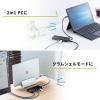 USB Type-Cドッキングステーション  ハブ 2画面出力 トリプルディスプレイ HDMI 2ポート 4K/30Hz PD60W LAN ブラック