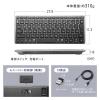 ワイヤレスキーボード テンキーレス Bluetooth&2.4GHzレシーバー 日本語配列 マルチペアリング 充電式 パンタグラフ式 ブラック