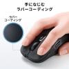 静音ワイヤレスマウス　5ボタン　DPI切替　ラバーコーティング　レッド