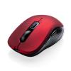 静音ワイヤレスマウス　5ボタン　DPI切替　ラバーコーティング　レッド