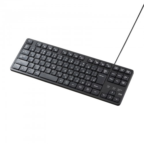 静音キーボード 有線 テンキーなし メンブレンキー ブラック