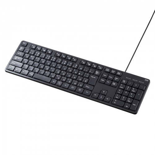 静音キーボード 有線 テンキーあり メンブレンキー ブラック